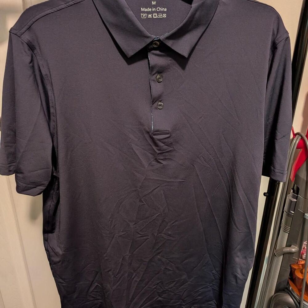 Men's Navy and Blue Polo-shirt